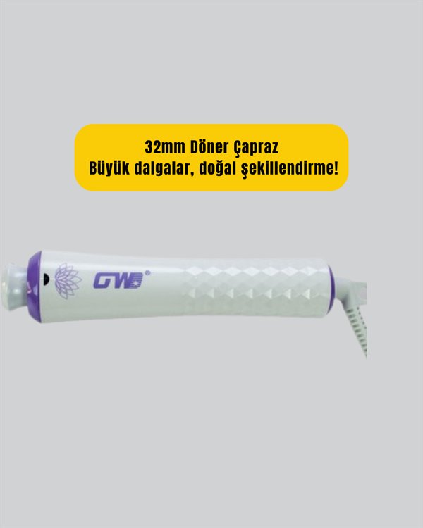 GW Saç Kıvırma Makinesi – 360° Döner Başlık, Negatif İyon Teknolojisiyle GW Saç Kıvırma Makinesi – 360° Döner Başlık, Negatif İyon Teknolojisiyle