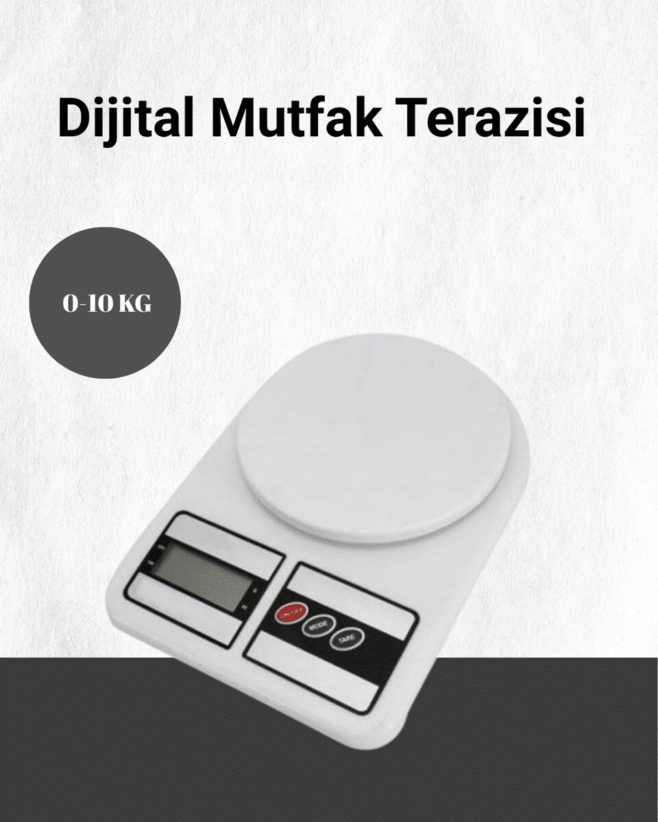 Hassas Ölçüm İçin Dijital Mutfak Tartısı – 10 Kg Kapasiteli Hassas Ölçüm İçin Dijital Mutfak Tartısı – 10 Kg Kapasiteli