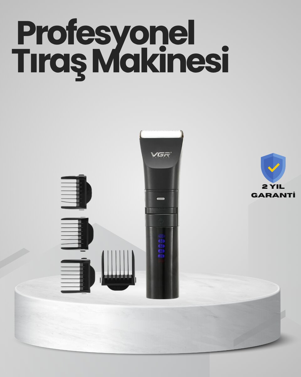 Şarjlı Tıraş Makinesi –Dijital Ekranlı, Hızlı Şarjlı, Profesyonel Kesim Seti Şarjlı Tıraş Makinesi –Dijital Ekranlı, Hızlı Şarjlı, Profesyonel Kesim Seti
