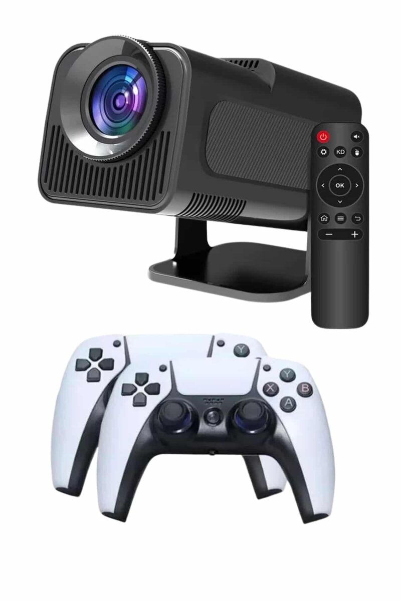 Çift Kollu Game Box Projeksiyon Cihazı Kumandalı Android Tv Dahili Hoparlör Çift Kollu Game Box Projeksiyon Cihazı Kumandalı Android Tv Dahili Hoparlör
