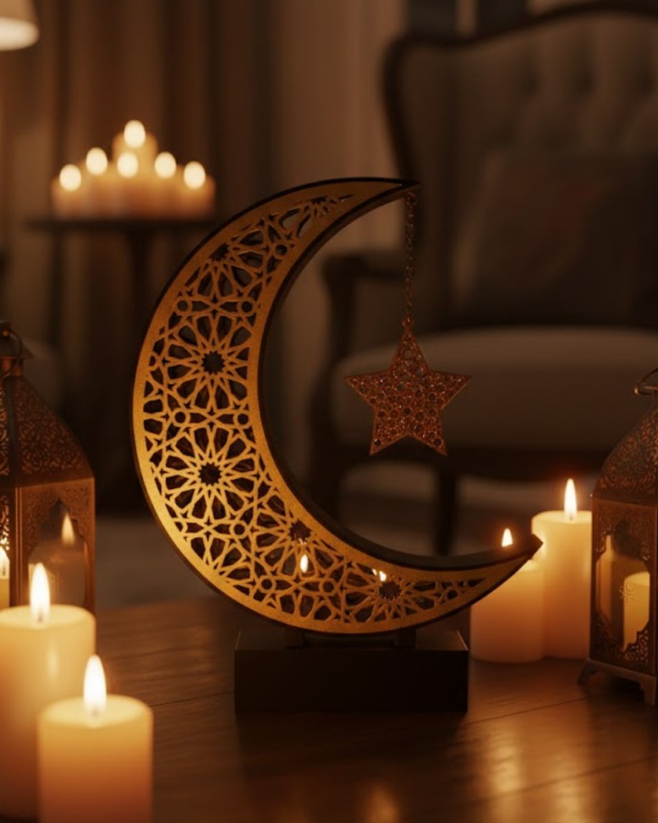 3D Hilal Yıldız Dekoratif Obje 23x23 cm Modern ve Manevi Tasarım 3D Hilal Yıldız Dekoratif Obje 23x23 cm Modern ve Manevi Tasarım
