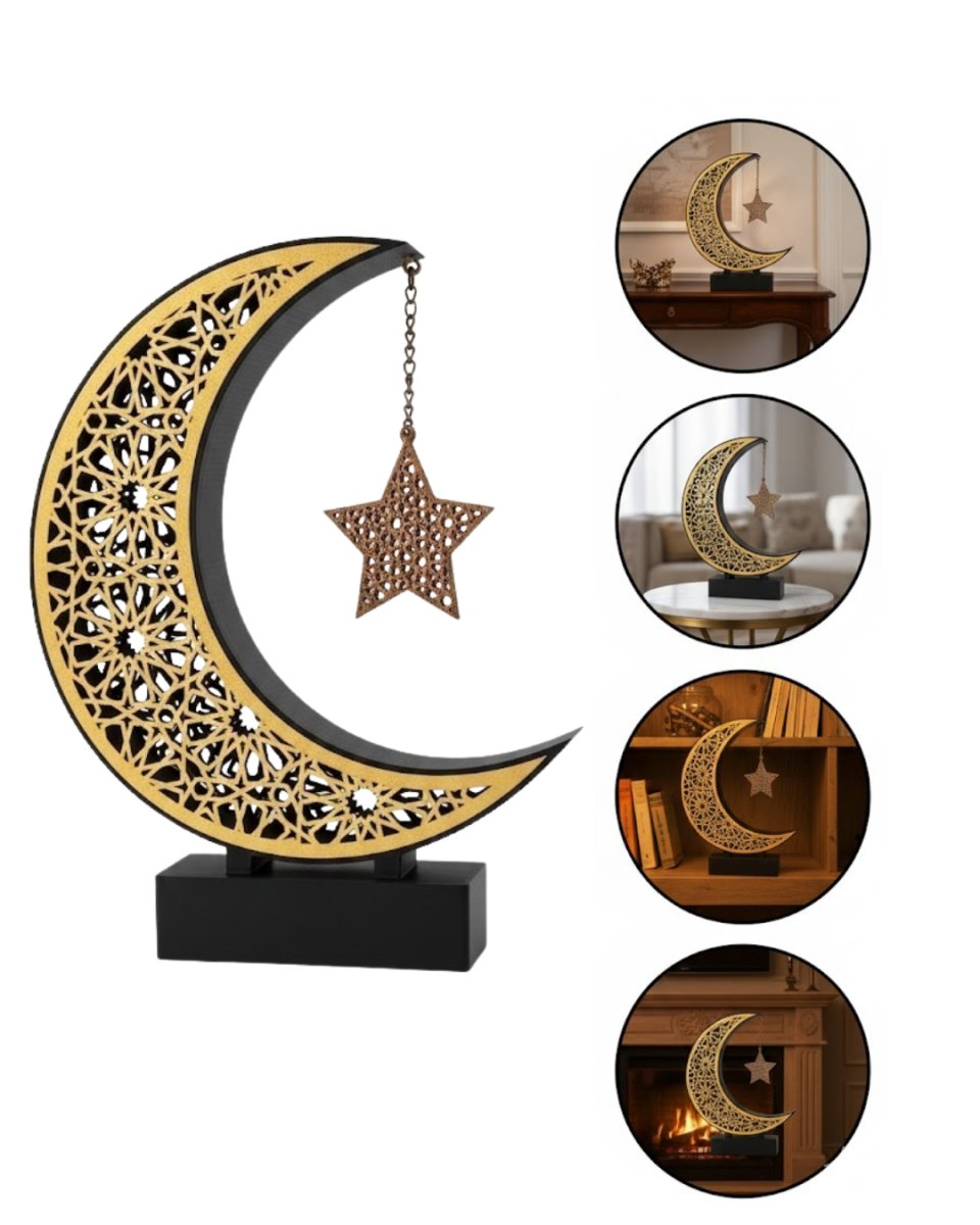 3D Hilal Yıldız Dekoratif Obje 23x23 cm Modern ve Manevi Tasarım 3D Hilal Yıldız Dekoratif Obje 23x23 cm Modern ve Manevi Tasarım