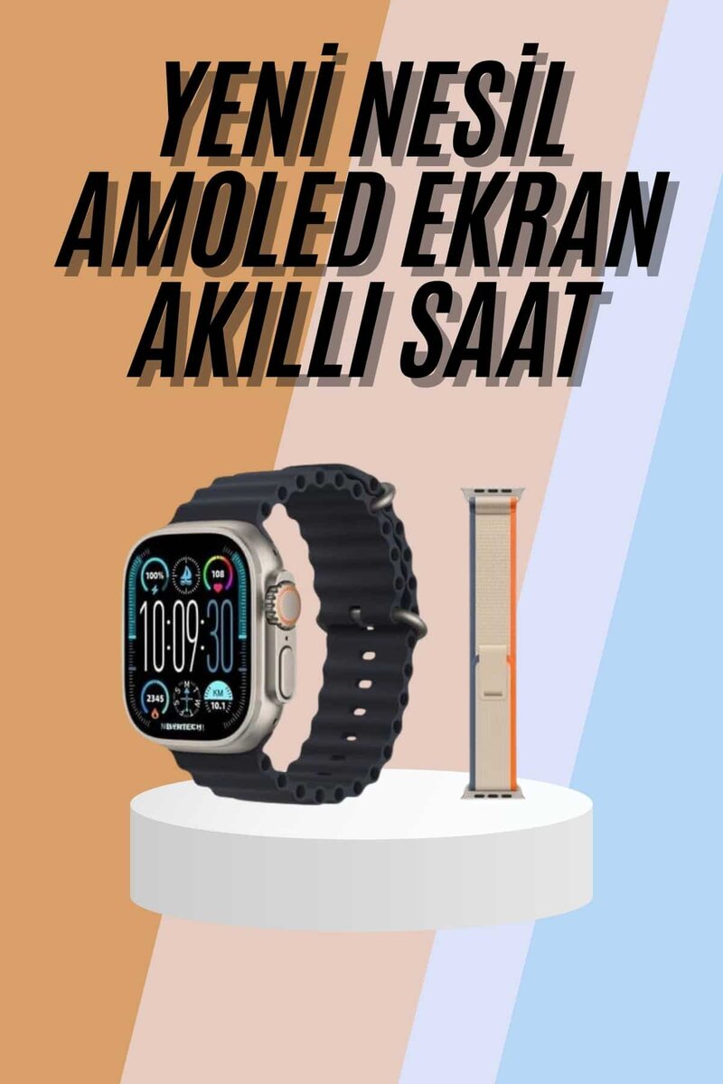 49mm Akıllı Saat Amoled Ekranlı Kadın Erkek Kol Saati Plastik Kordon 49mm Akıllı Saat Amoled Ekranlı Kadın Erkek Kol Saati Plastik Kordon