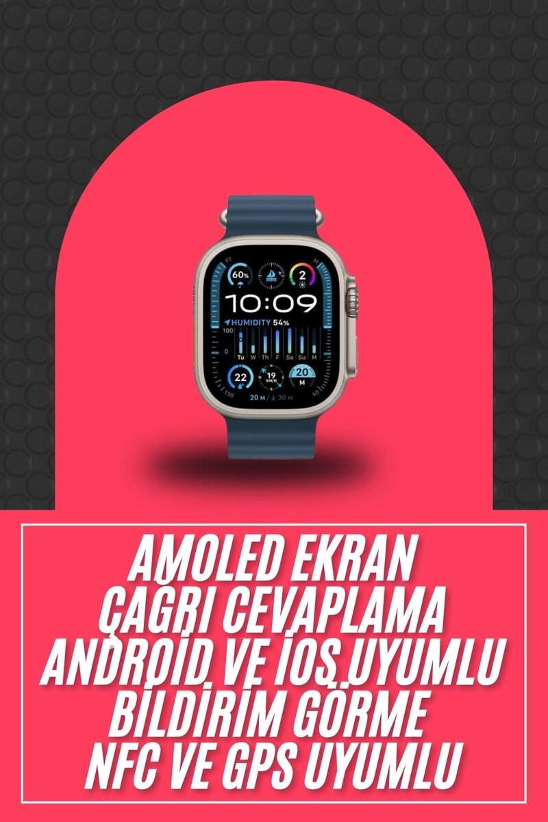 49mm Akıllı Saat Amoled Ekranlı Kadın Erkek Kol Saati Plastik Kordon 49mm Akıllı Saat Amoled Ekranlı Kadın Erkek Kol Saati Plastik Kordon