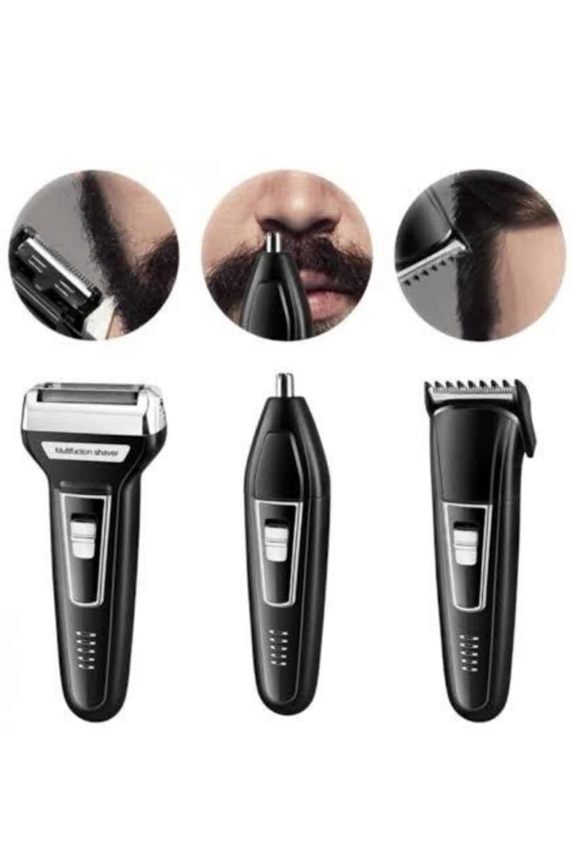 Tıraş Makinesi 3 Başlıklı T Başlıklı Hassas Ciltlere Özel Saç Sakal Vücut Kulak ve Burun Tıraş Makinesi 3 Başlıklı T Başlıklı Hassas Ciltlere Özel Saç Sakal Vücut Kulak ve Burun