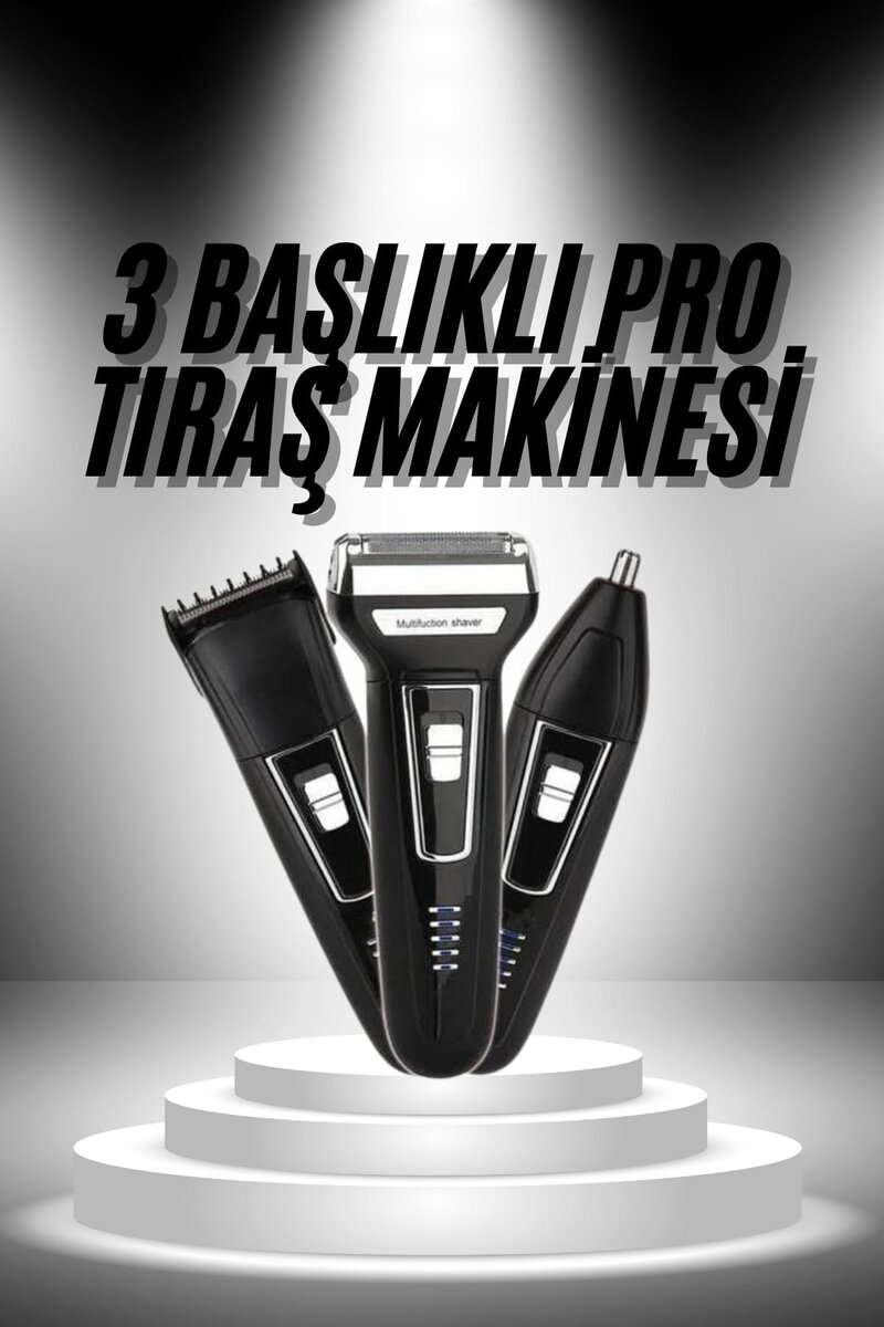 3'lü Set Saç Sakal Kesme Traş Makinesi Burun Kılı Alma Tıraş Makinesi 3'lü Set Saç Sakal Kesme Traş Makinesi Burun Kılı Alma Tıraş Makinesi