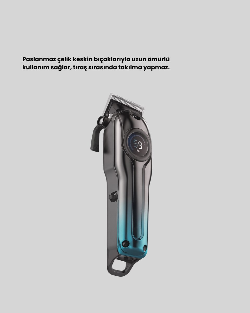 Uzun Çalışma Süreli LCD Göstergeli Saç Kesme Makinesi Uzun Çalışma Süreli LCD Göstergeli Saç Kesme Makinesi
