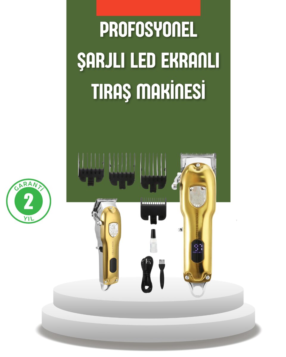 Güçlü Motorlu LCD Ekranlı Şarjlı Tıraş ve Şekillendirme Makinesi Güçlü Motorlu LCD Ekranlı Şarjlı Tıraş ve Şekillendirme Makinesi