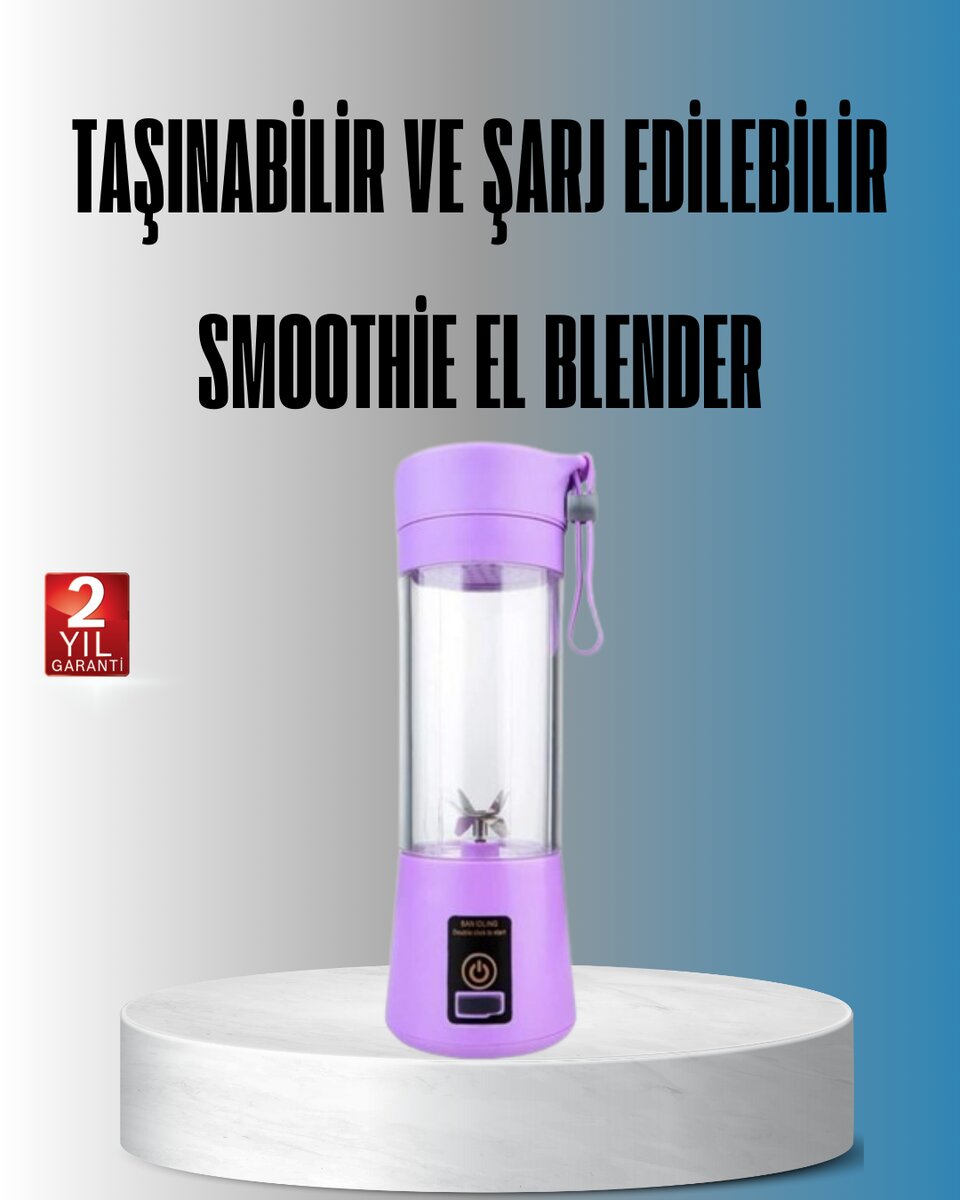 Şarjlı 380ml Portatif Smoothie Blender USB Mini Shake Yapıcı Şarjlı 380ml Portatif Smoothie Blender USB Mini Shake Yapıcı
