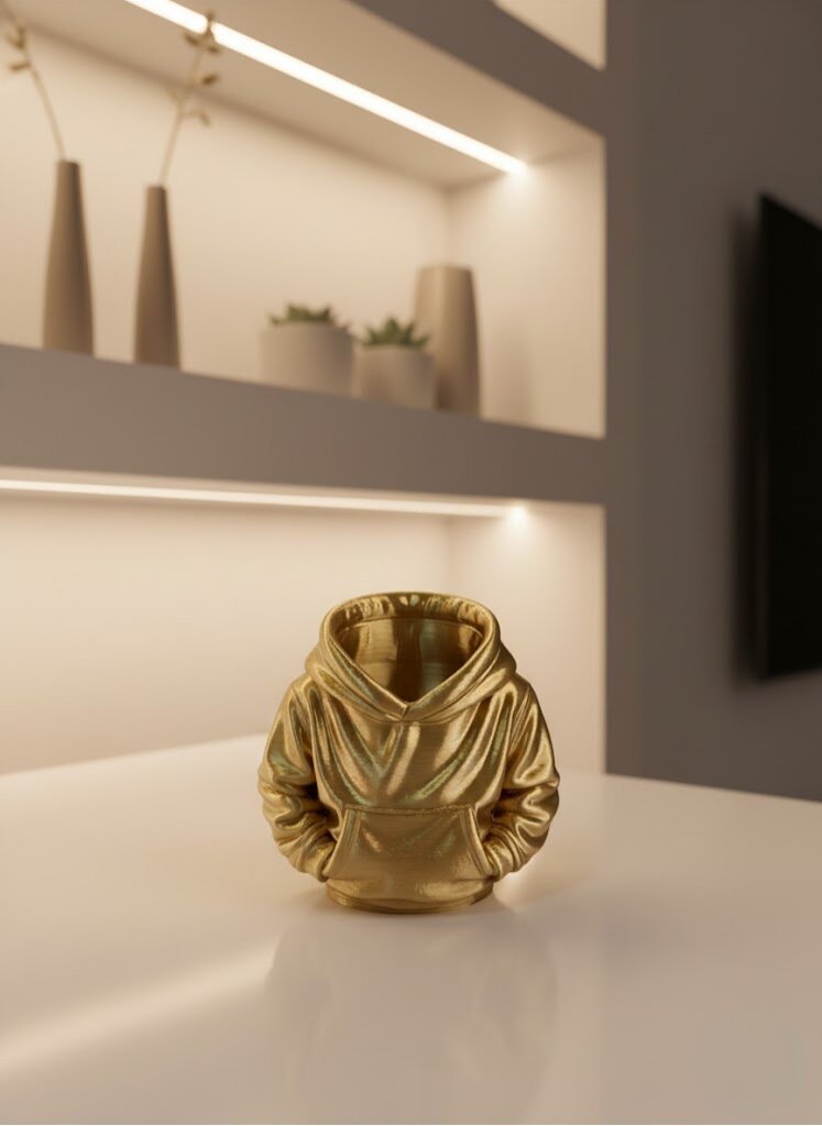 Dekoratif Gold Hoodie Kalemlik 10x10 cm Dekoratif Gold Hoodie Kalemlik 10x10 cm