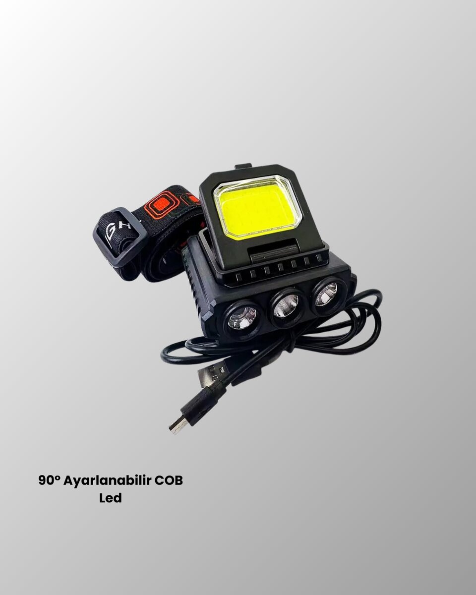 USB Şarjlı Kafa Feneri 800 Lumen Ayarlanabilir COB ve XPE LED USB Şarjlı Kafa Feneri 800 Lumen Ayarlanabilir COB ve XPE LED