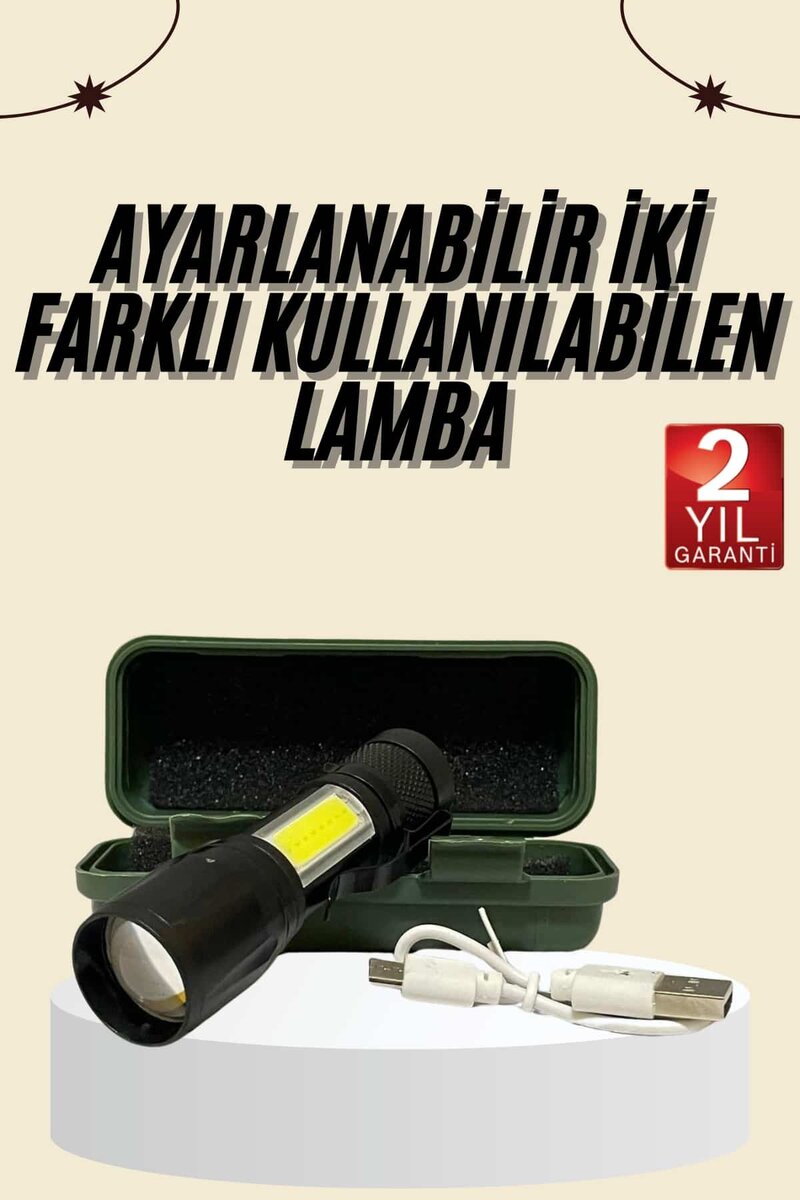 Uzun Menzilli Şarjlı El Feneri Uzun Ömürlü Led Işık Lamba Uzun Menzilli Şarjlı El Feneri Uzun Ömürlü Led Işık Lamba