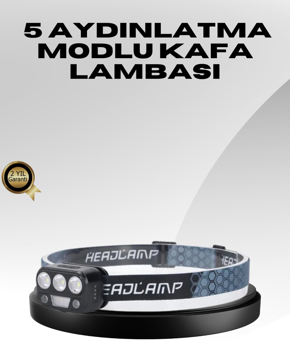USB Şarjlı LED Kafa Lambası 300 Lümen Güç Göstergeli USB Şarjlı LED Kafa Lambası 300 Lümen Güç Göstergeli