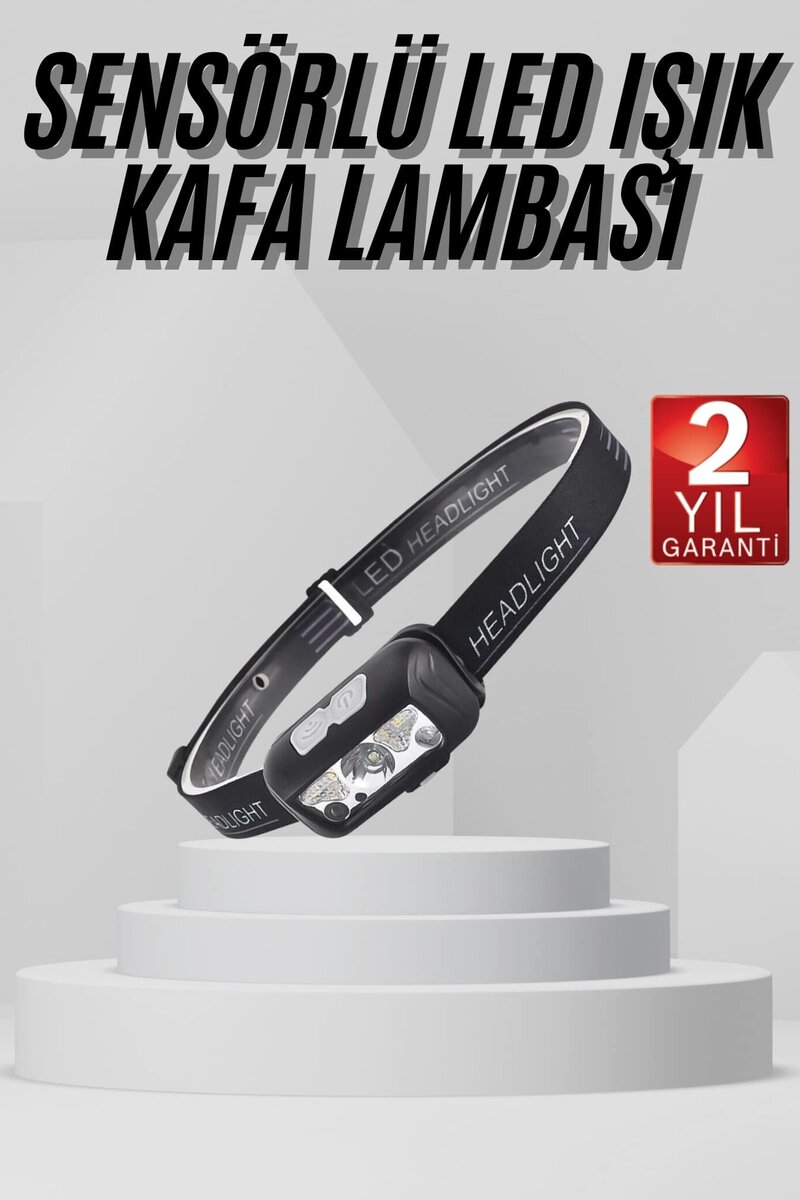 Sensörlü Şarjlı Type-c Şarj Işıklı Kafa Lambası Kamp Lambası Sensörlü Şarjlı Type-c Şarj Işıklı Kafa Lambası Kamp Lambası