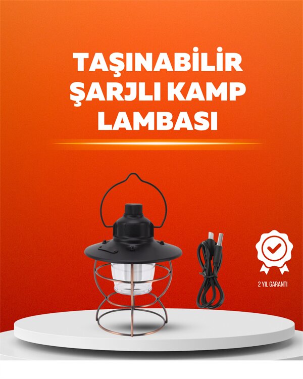 4 Fonksiyonlu Dekoratif Kamp Lambası – Tungsten Ampul, USB Çıkışlı 4 Fonksiyonlu Dekoratif Kamp Lambası – Tungsten Ampul, USB Çıkışlı