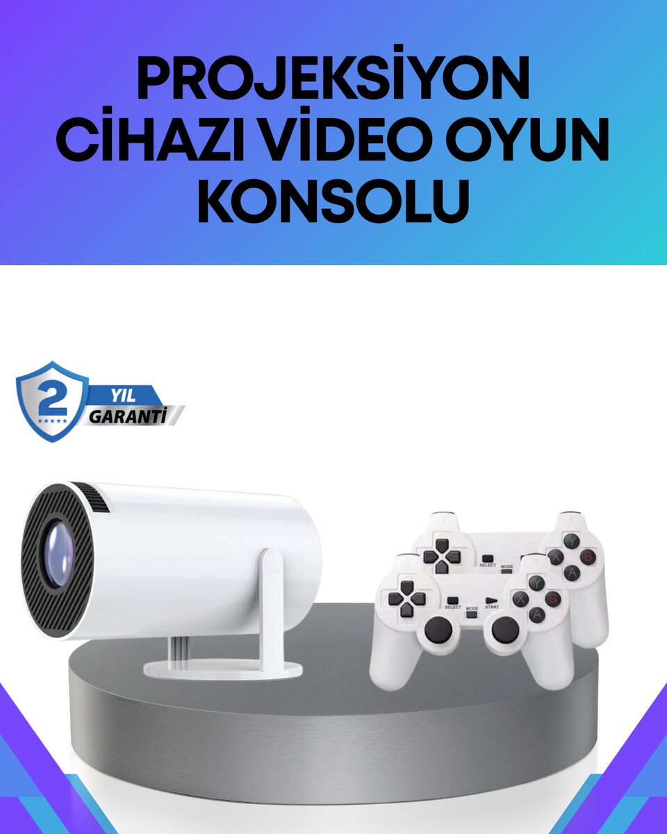 Oyun Konsolu Uyumlu Kablosuz Projeksiyon Cihazı Ev Sinema Deneyimi Oyun Konsolu Uyumlu Kablosuz Projeksiyon Cihazı Ev Sinema Deneyimi