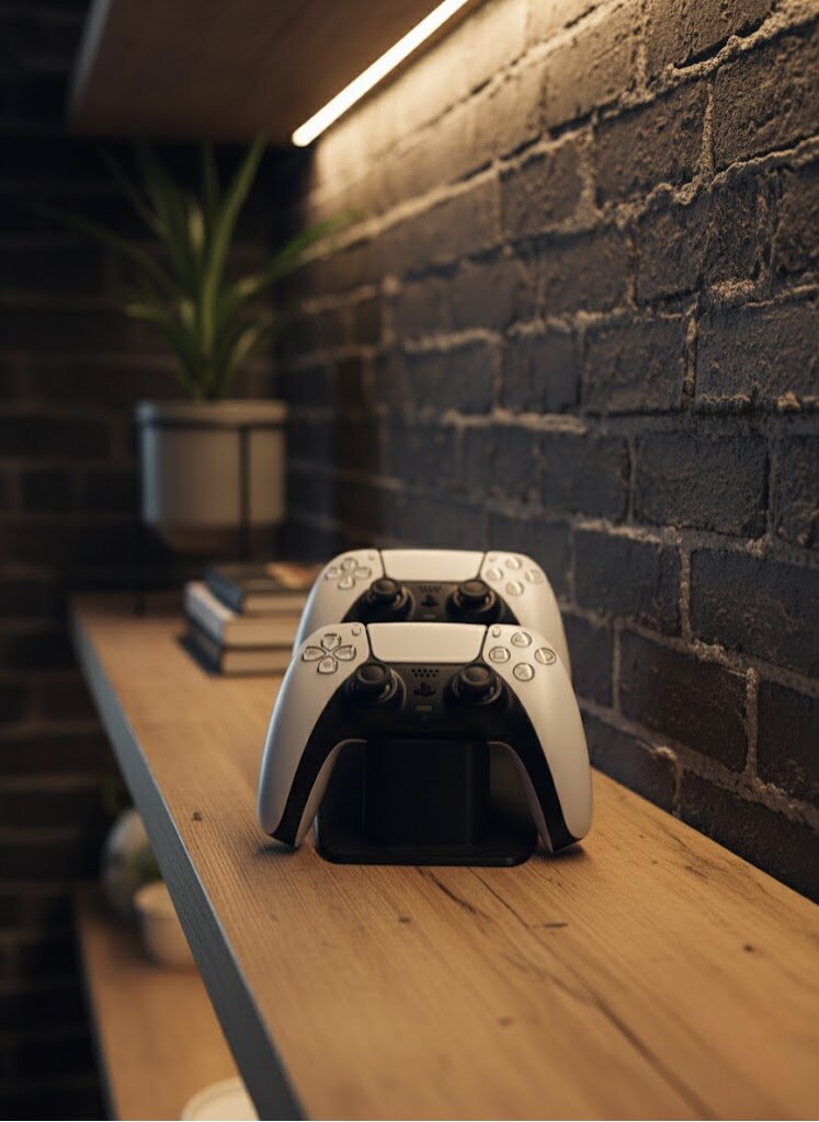 İkili Gamepad Tutucu Siyah 7x18 cm Masa ve Raf Düzeni İkili Gamepad Tutucu Siyah 7x18 cm Masa ve Raf Düzeni