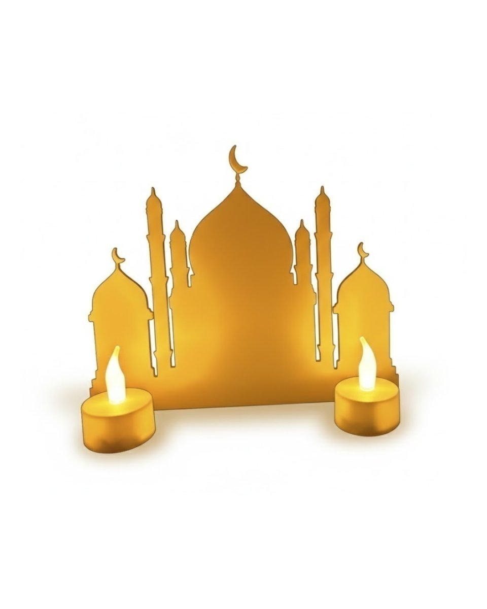 3D Cami Siluet Dekor 2 Pilli Mum Dahil Ramazan Masa Üstü 3D Cami Siluet Dekor 2 Pilli Mum Dahil Ramazan Masa Üstü