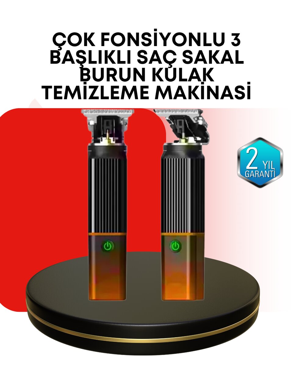 Erkekler İçin Şarjlı 3’ü 1 Arada Trimmer Seti – Güçlü Motor, Sessiz Çalışma