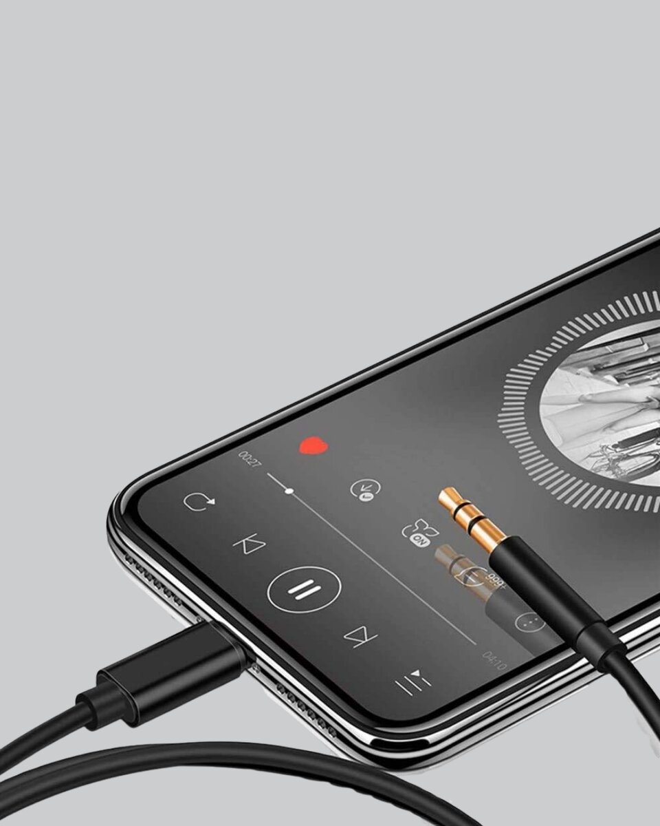 1 Metre Lightning to Aux Çevirici Kablo Stereo Ses Yüksek Kalite