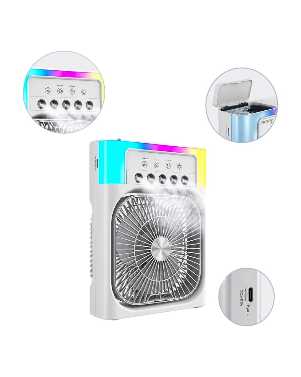 Su Buharlı Mini Klima Fan RGB Işıklı Taşınabilir Serinletici Su Buharlı Mini Klima Fan RGB Işıklı Taşınabilir Serinletici