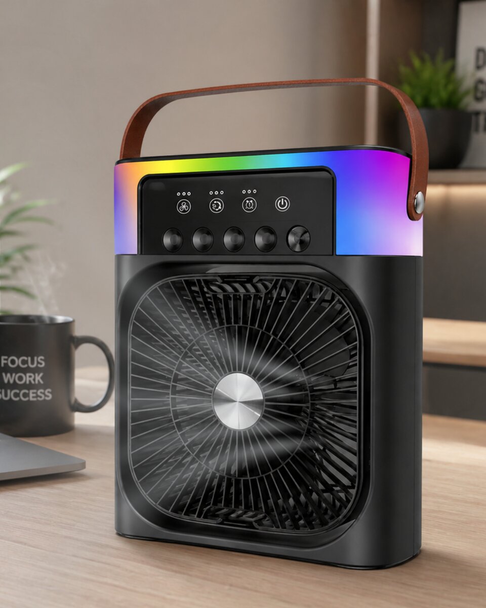 Taşınabilir Sprey Fan RGB Işıklı Mini Klima Soğutucu Nemlendirici USB Şarjlı Taşınabilir Sprey Fan RGB Işıklı Mini Klima Soğutucu Nemlendirici USB Şarjlı