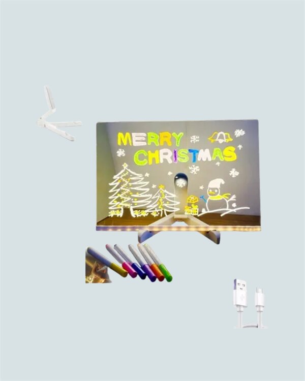 Çocuklar İçin Renkli LED Mesaj Tahtası – Neon Kalemli, Eğlenceli ve Yaratıcı Yazı Panosu