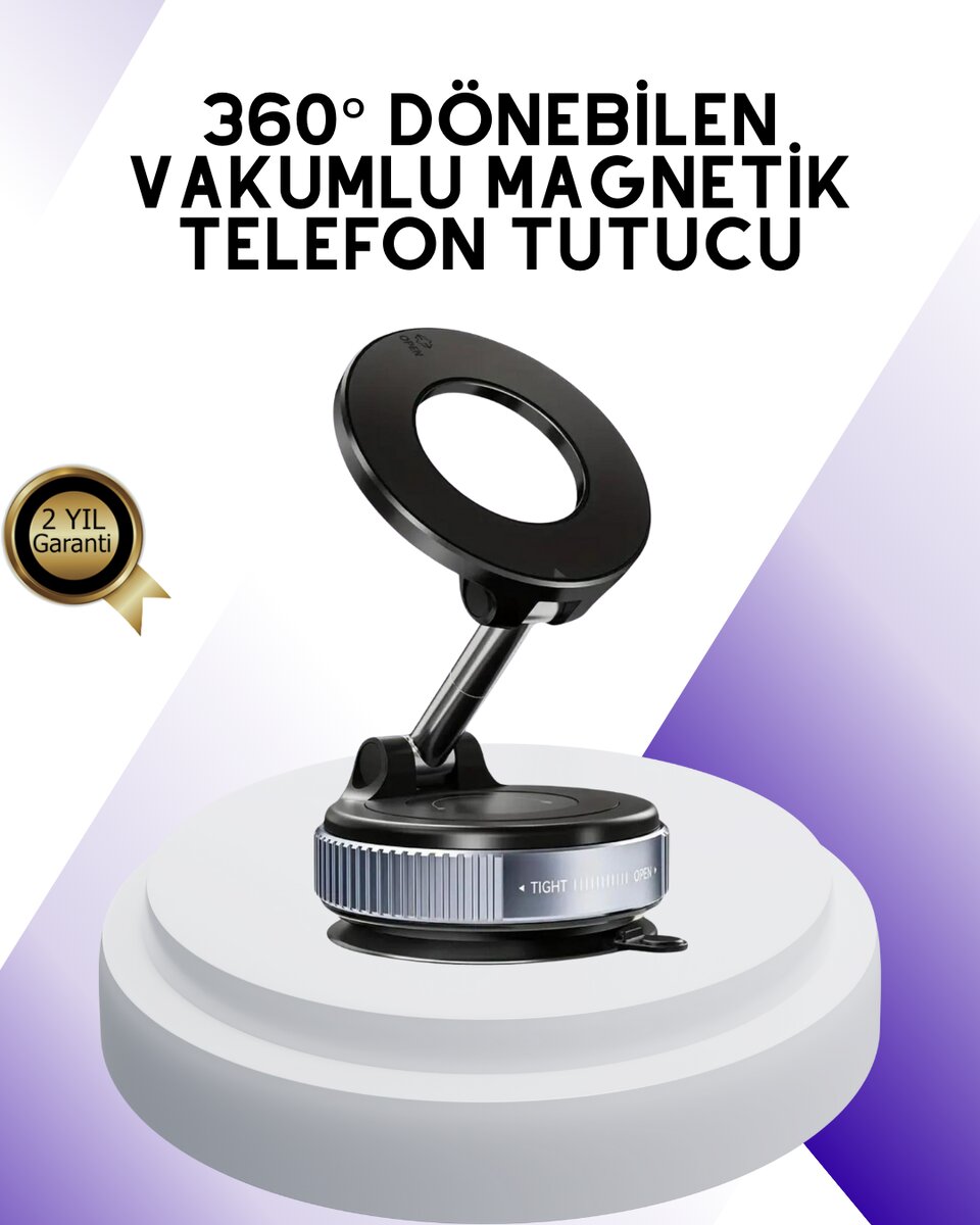Manyetik Araç Telefon Tutucu 360 Derece Dönebilen Vakumlu Stand Manyetik Araç Telefon Tutucu 360 Derece Dönebilen Vakumlu Stand
