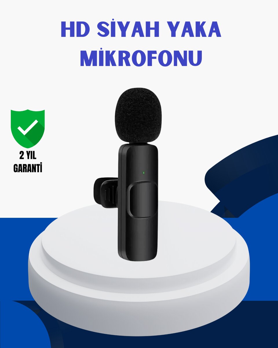 iPhone İçin Çift Mikrofonlu Telsiz Yaka Mikrofonu 360 Derece HD Ses iPhone İçin Çift Mikrofonlu Telsiz Yaka Mikrofonu 360 Derece HD Ses