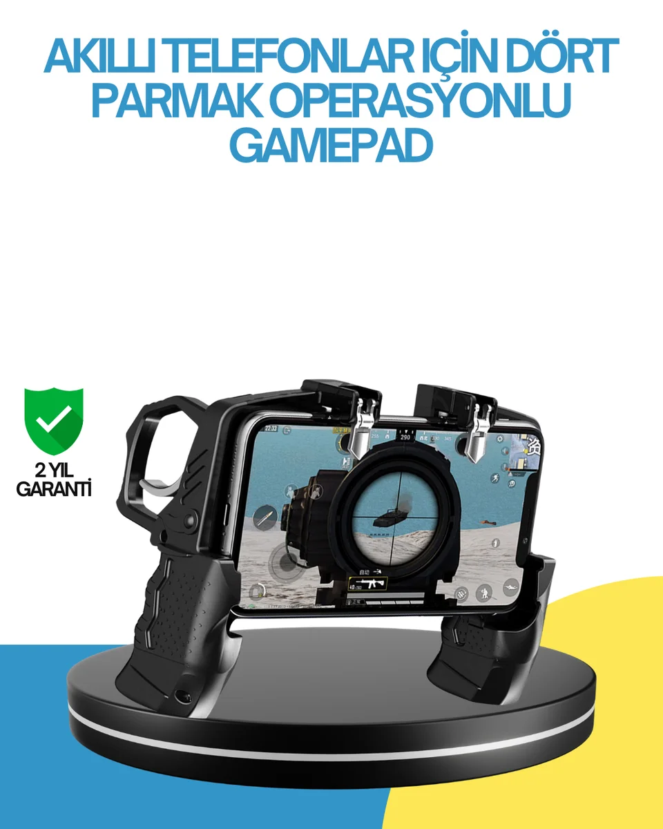 Dört Parmak Destekli Mobil Gamepad Tetikli Oyun Kontrolcüsü Dört Parmak Destekli Mobil Gamepad Tetikli Oyun Kontrolcüsü