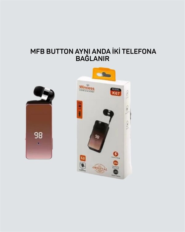 İki Telefona Aynı Anda Bağlanan Bluetooth 5.3 Klipsli Kulaklık – MFB Çok Noktalı Bağlantı İki Telefona Aynı Anda Bağlanan Bluetooth 5.3 Klipsli Kulaklık – MFB Çok Noktalı Bağlantı