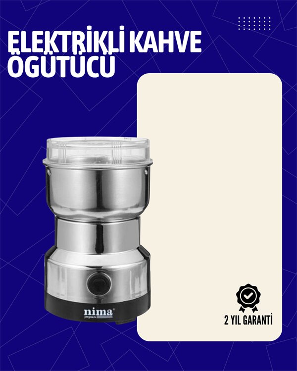 Elektrikli Sessiz Kahve Öğütücü | Çok Fonksiyonlu, 200W, AB Fişli, Kolay Temizlenir Elektrikli Sessiz Kahve Öğütücü | Çok Fonksiyonlu, 200W, AB Fişli, Kolay Temizlenir