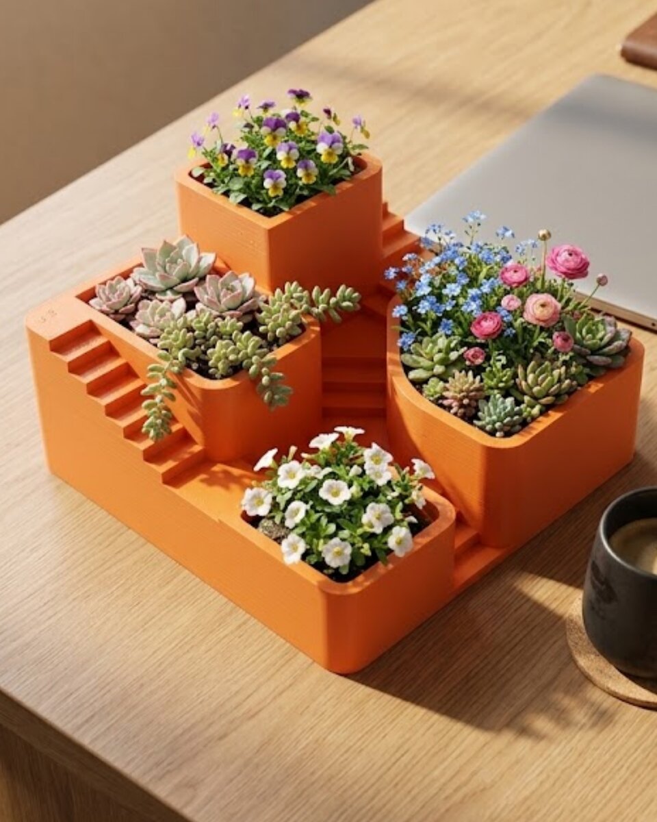 3D Baskı Çoklu Kaktüs ve Sukulent Saksı Seti Şık Tasarım Dekoratif Bitki Düzenleyici 3D Baskı Çoklu Kaktüs ve Sukulent Saksı Seti Şık Tasarım Dekoratif Bitki Düzenleyici