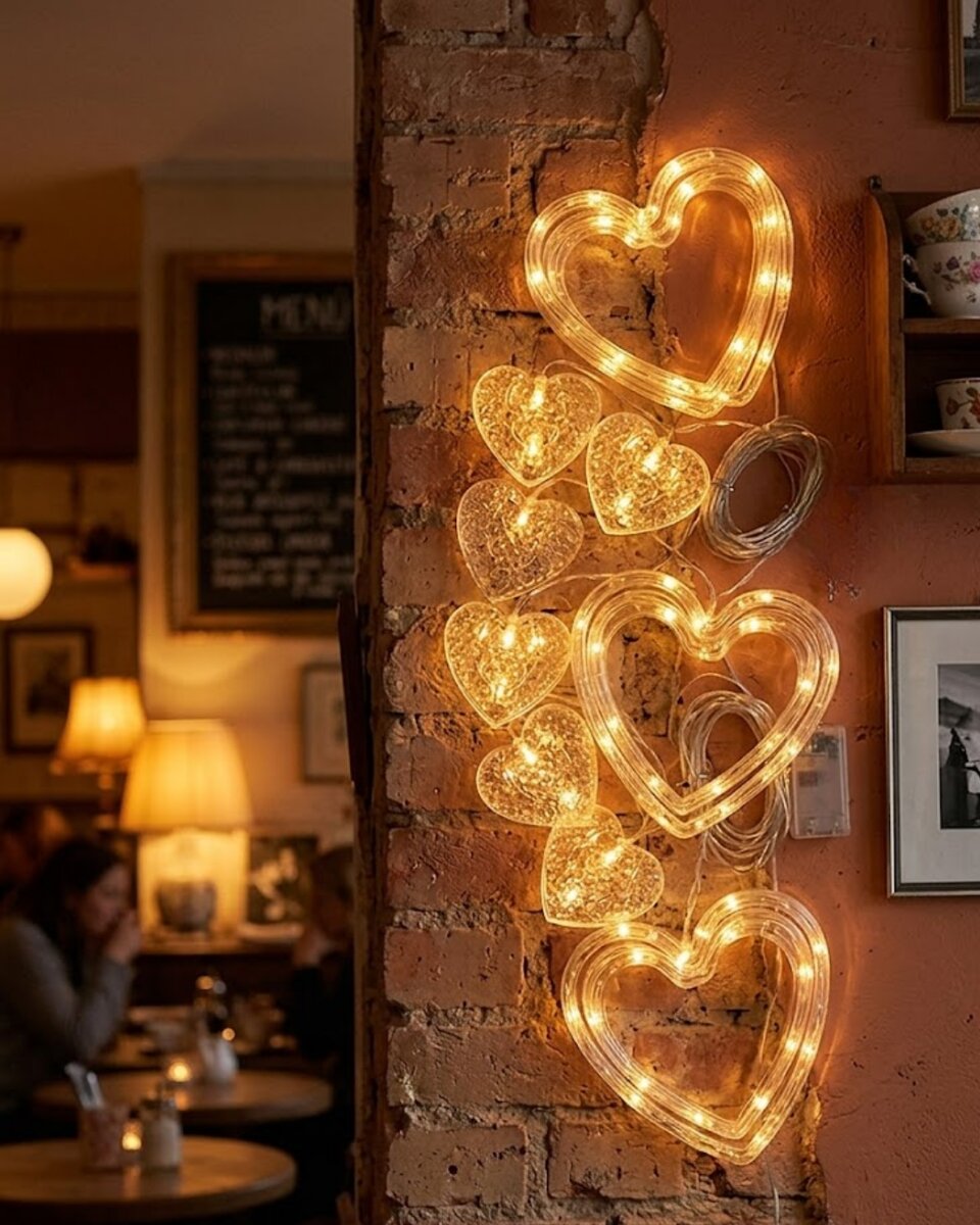 Dekoratif Kalp LED Neon Lamba Romantik Oda Balkon ve Masa Üstü Işığı Dekoratif Kalp LED Neon Lamba Romantik Oda Balkon ve Masa Üstü Işığı