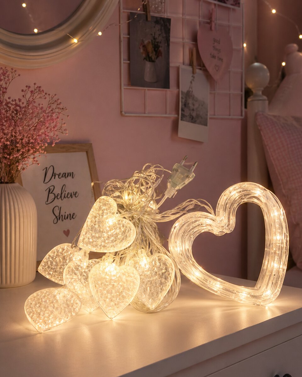 Kalp Figürlü LED Neon Dekor Işığı Romantik Ortam Aydınlatması Kalp Figürlü LED Neon Dekor Işığı Romantik Ortam Aydınlatması