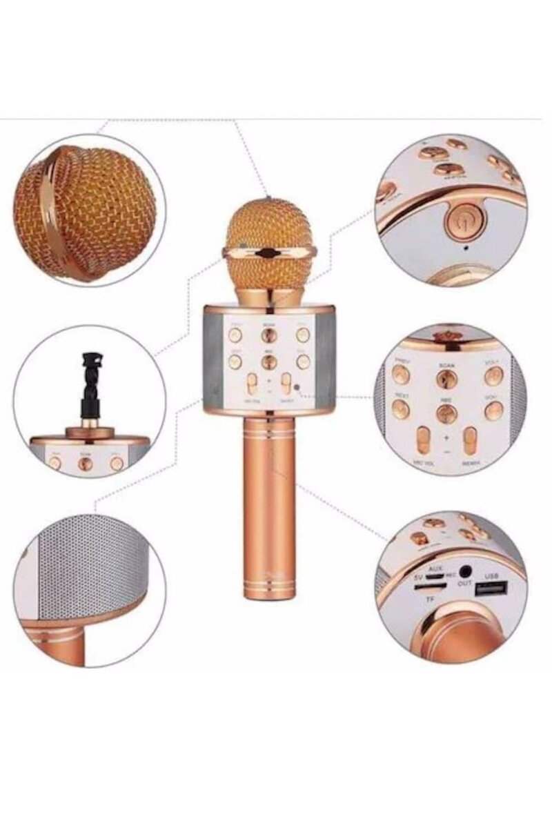 Karaoke Mikrofon Dahili Hoparlörlü Sd-usb-aux Girişli Bluetooth Hoparlör Karaoke Mikrofon Dahili Hoparlörlü Sd-usb-aux Girişli Bluetooth Hoparlör