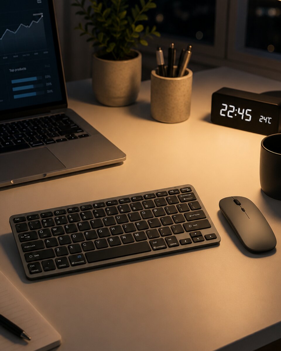 Telefon Tablet ve Bilgisayar Uyumlu Kablosuz Klavye Mouse Kombini Telefon Tablet ve Bilgisayar Uyumlu Kablosuz Klavye Mouse Kombini