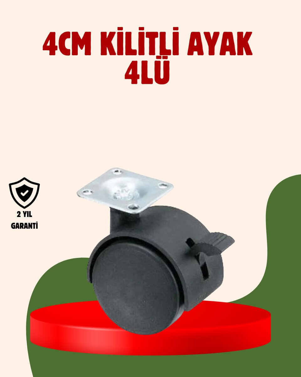 4 cm Kilitli Döner Ayak 4 Adet Sehpa ve Mobilya Ayağı 4 cm Kilitli Döner Ayak 4 Adet Sehpa ve Mobilya Ayağı