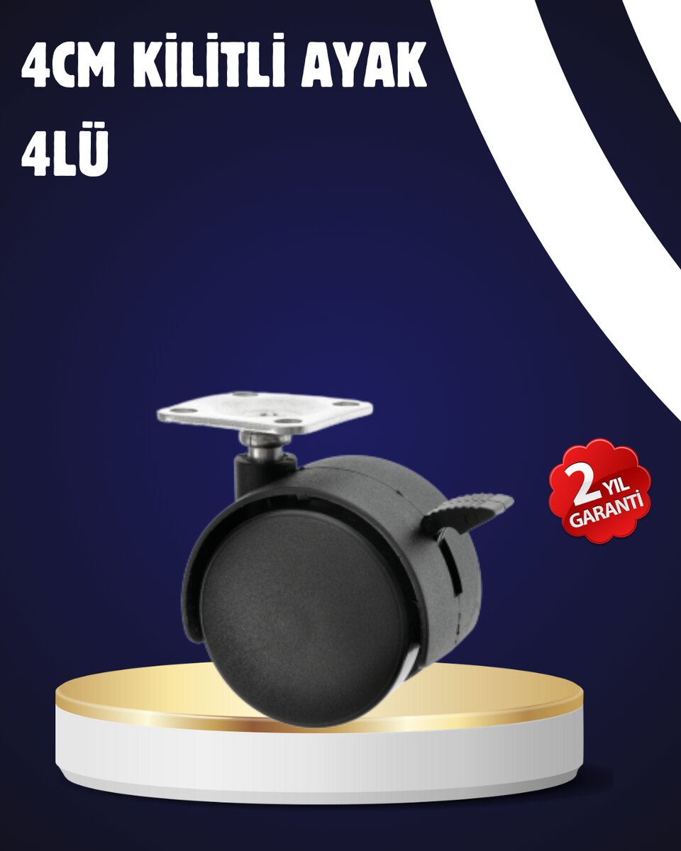 4’lü Kilitli Tekerlek Ayak 4 cm Sessiz ve Dayanıklı 4’lü Kilitli Tekerlek Ayak 4 cm Sessiz ve Dayanıklı