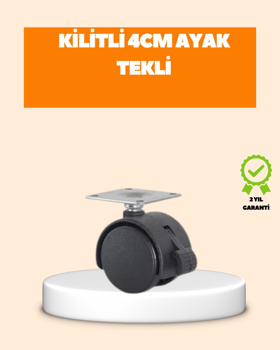 4 cm Kilit Mekanizmalı Mobilya Ayağı Tekli 4 cm Kilit Mekanizmalı Mobilya Ayağı Tekli