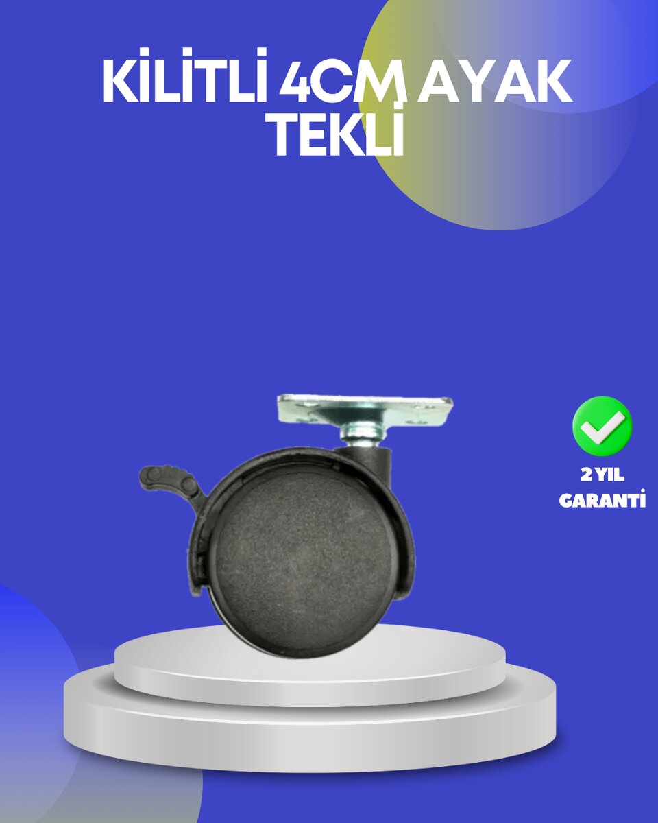 Dolap ve Raflar İçin 4 cm Kilitli Tekerlek Tekli Dolap ve Raflar İçin 4 cm Kilitli Tekerlek Tekli
