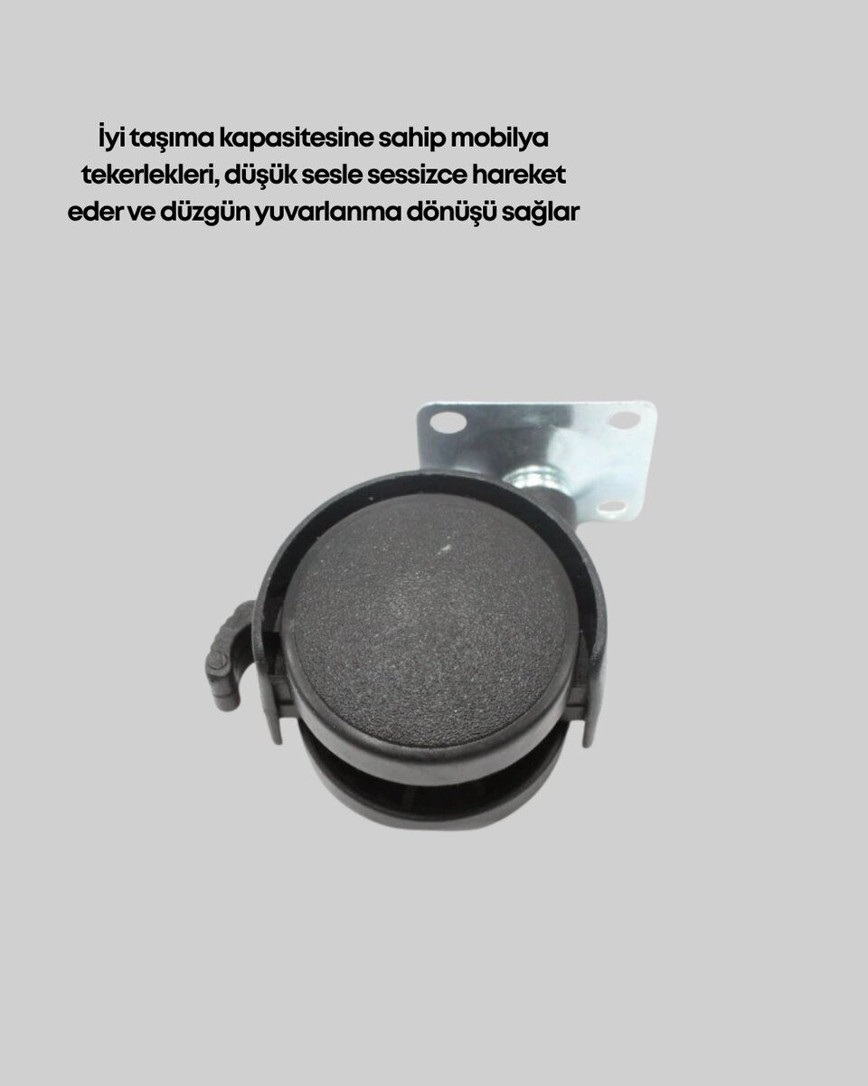 Dolap ve Raflar İçin 4 cm Kilitli Tekerlek Tekli Dolap ve Raflar İçin 4 cm Kilitli Tekerlek Tekli