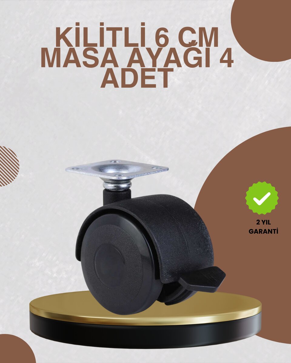 Kilitli Mobilya Ayağı 6 cm 4’lü Set Zemin Korumalı Kilitli Mobilya Ayağı 6 cm 4’lü Set Zemin Korumalı