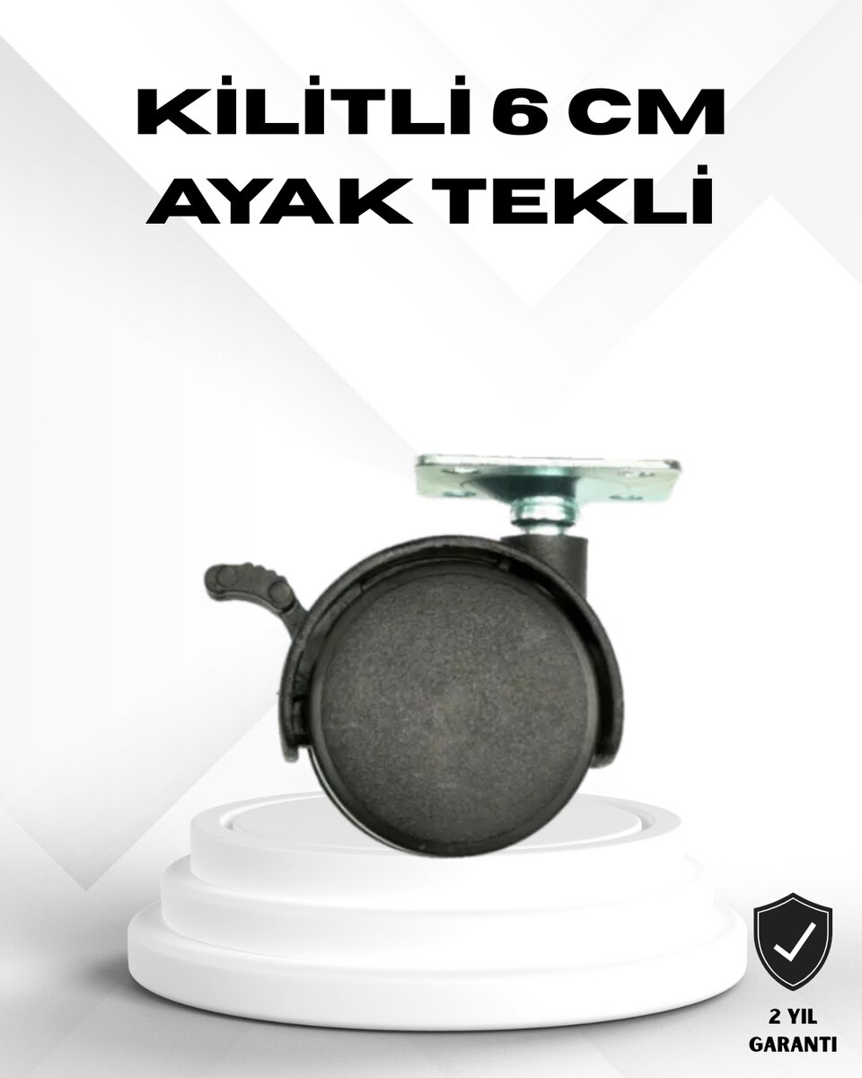 Kilitli 6 cm Masa Ayağı Tekli Döner Tekerlek Kilitli 6 cm Masa Ayağı Tekli Döner Tekerlek