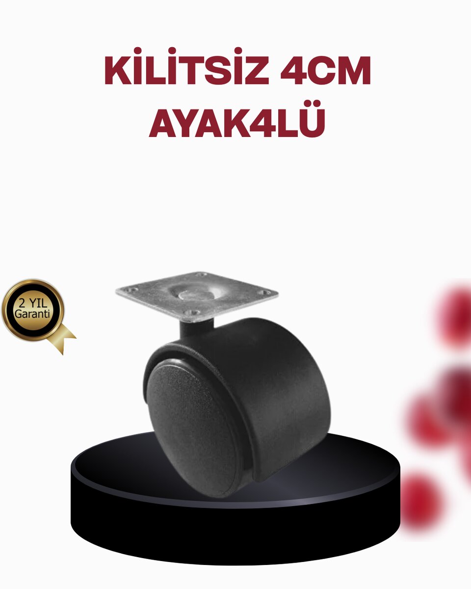 4 cm Döner Ayak Kilitsiz 4 Adet Mobilya ve Sehpa Ayağı 4 cm Döner Ayak Kilitsiz 4 Adet Mobilya ve Sehpa Ayağı