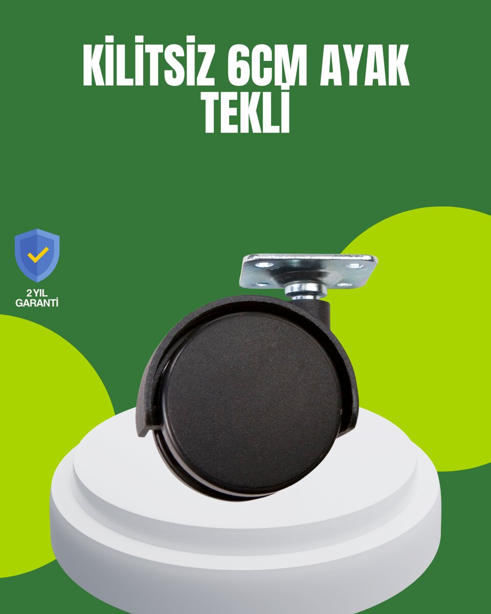 Kilitsiz 6 cm Tekerlek Ayak Tek Adet Kilitsiz 6 cm Tekerlek Ayak Tek Adet