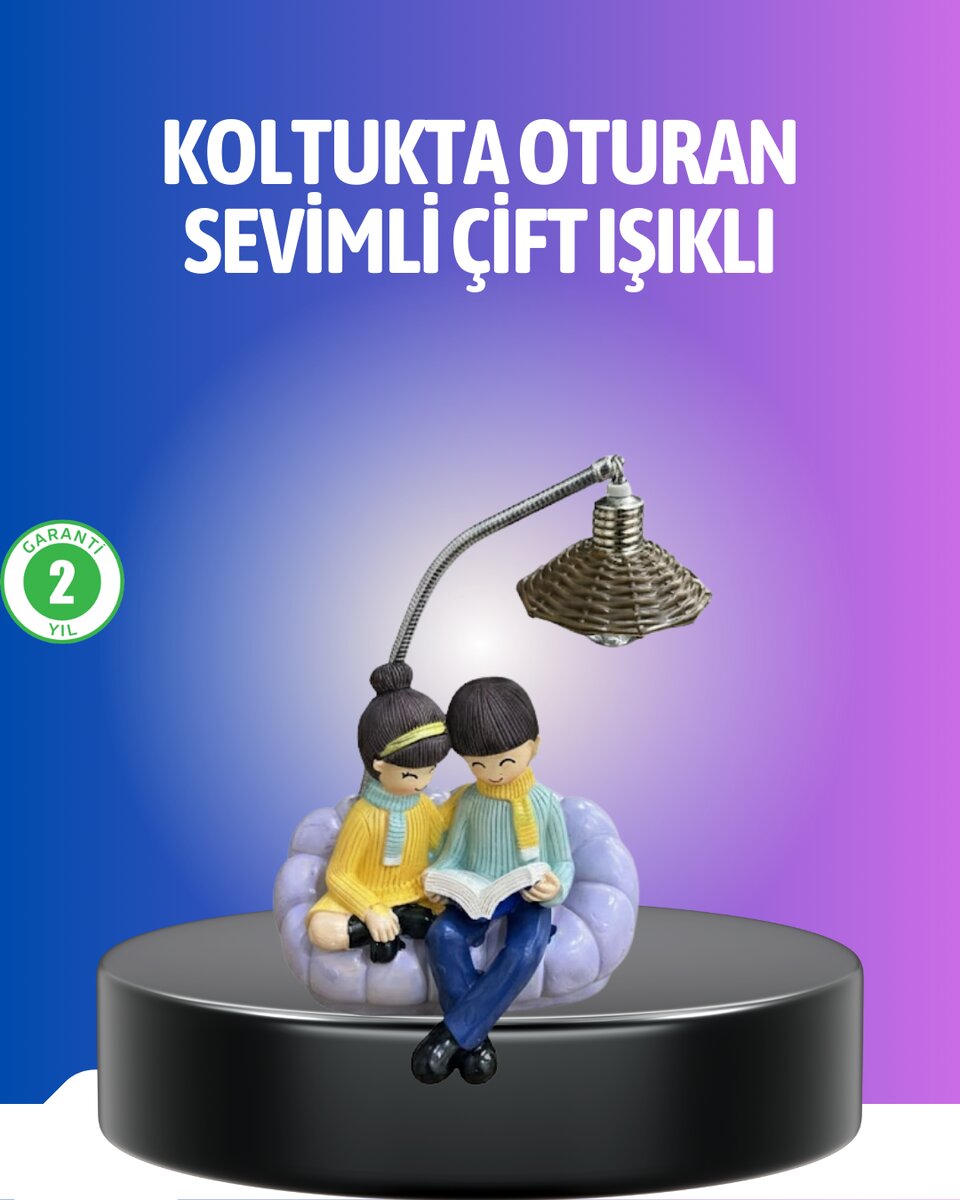 Kitap Okuyan Çift Figürlü Gece Lambası Romantik Dekoratif Masa Lambası Kitap Okuyan Çift Figürlü Gece Lambası Romantik Dekoratif Masa Lambası