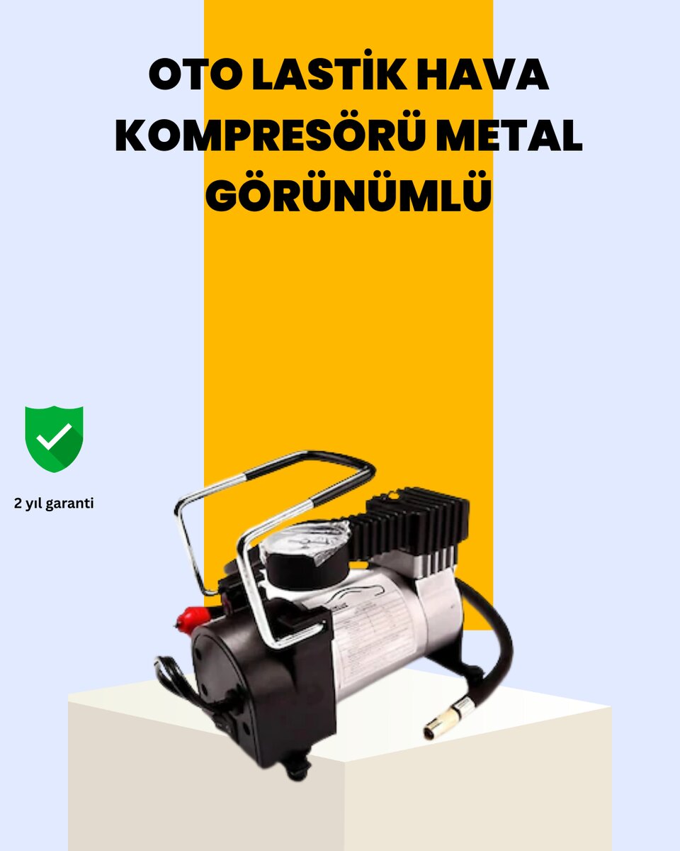 Araç Çakmak Girişli Metal Hava Kompresörü 10A Güçlü Motor Araç Çakmak Girişli Metal Hava Kompresörü 10A Güçlü Motor