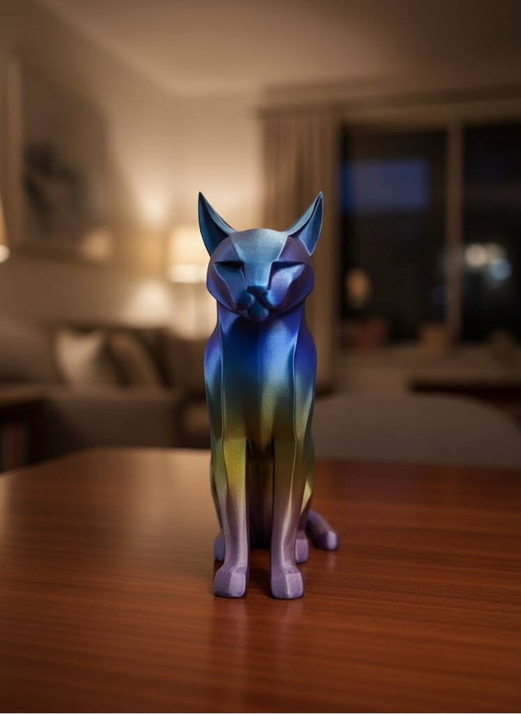 Rainbow Renkli Kedi Biblosu Dekoratif Masa ve Raf Süsü Rainbow Renkli Kedi Biblosu Dekoratif Masa ve Raf Süsü