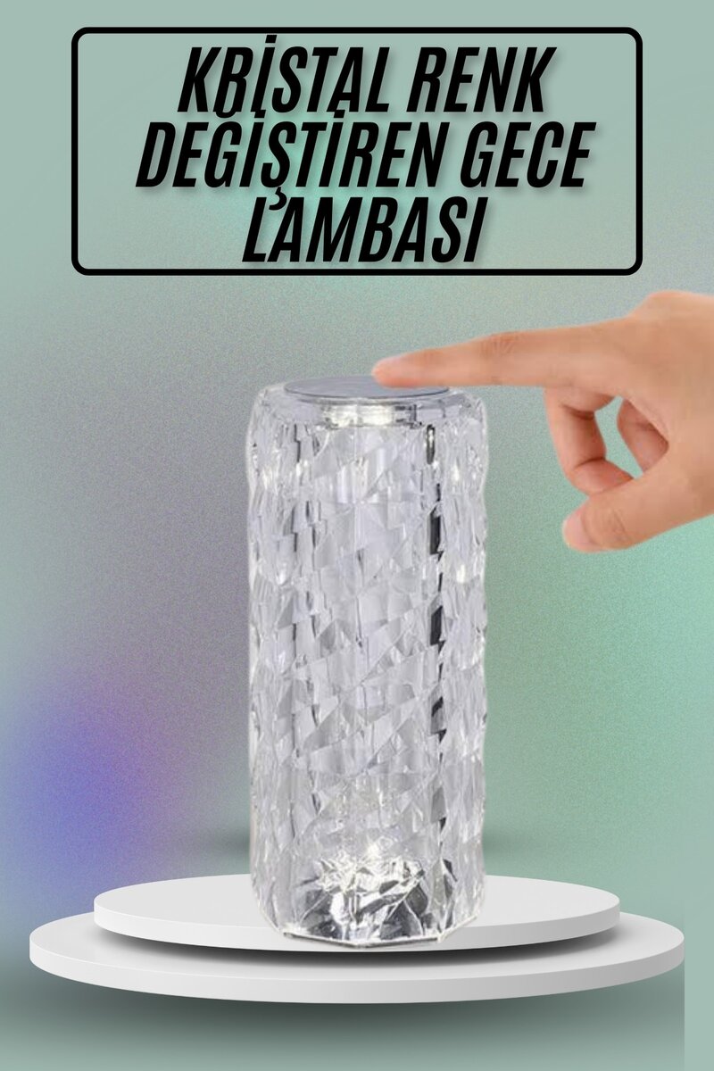 Masa ve Gece Lambası Şık ve Dayanıklı Sensörlü Şarjlı Kristal Lamba Masa ve Gece Lambası Şık ve Dayanıklı Sensörlü Şarjlı Kristal Lamba